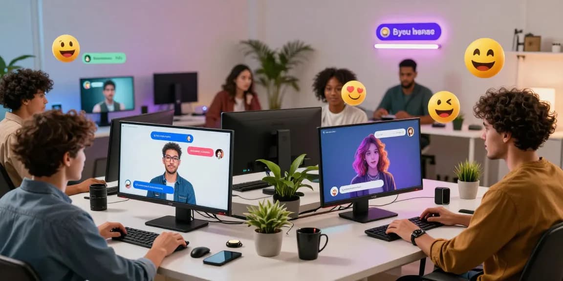 Engaging scene of diverse users exploring AI chat NSFW interactions in a modern digital workspace.
