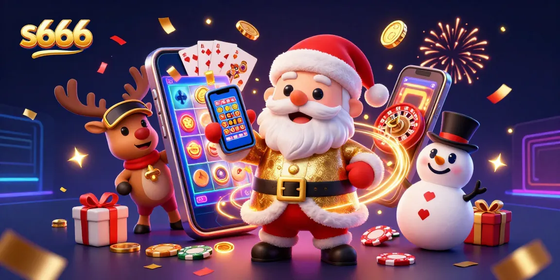 Experience the excitement of s666 casino with Santa and friends celebrating jackpots!