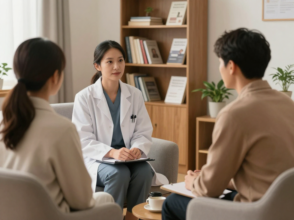 Private psychiatric assessment in professional, compassionate healthcare setting with patient care focus.