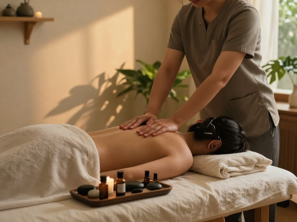 Experience tranquil 산본출장마사지 therapy in a soothing home environment.