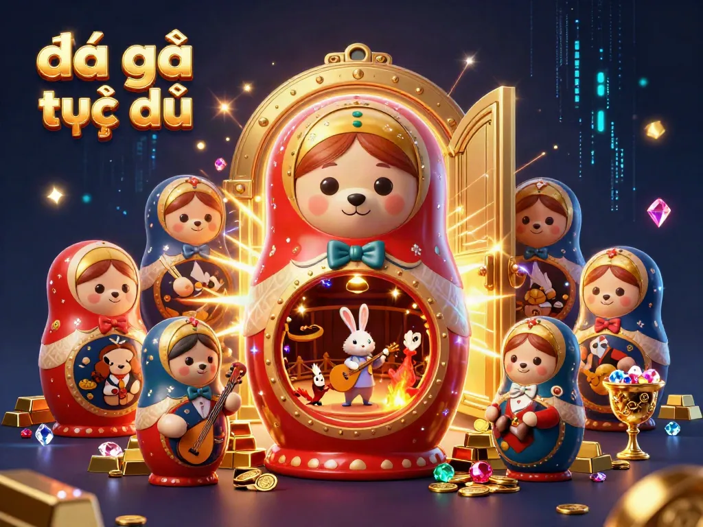 Experience the thrill of đá gà trực tiếp with colorful characters and exciting casino elements in a vibrant scene.