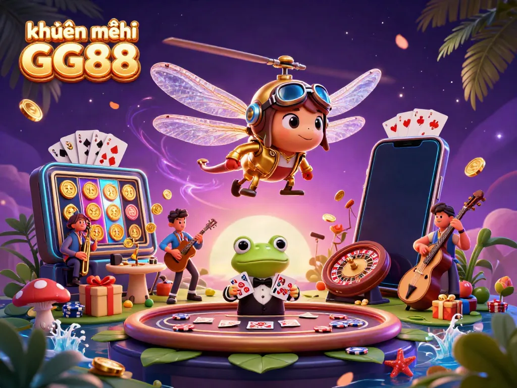 Experience thrilling gaming at khuyến mãi GG88 with vibrant characters and casino action.