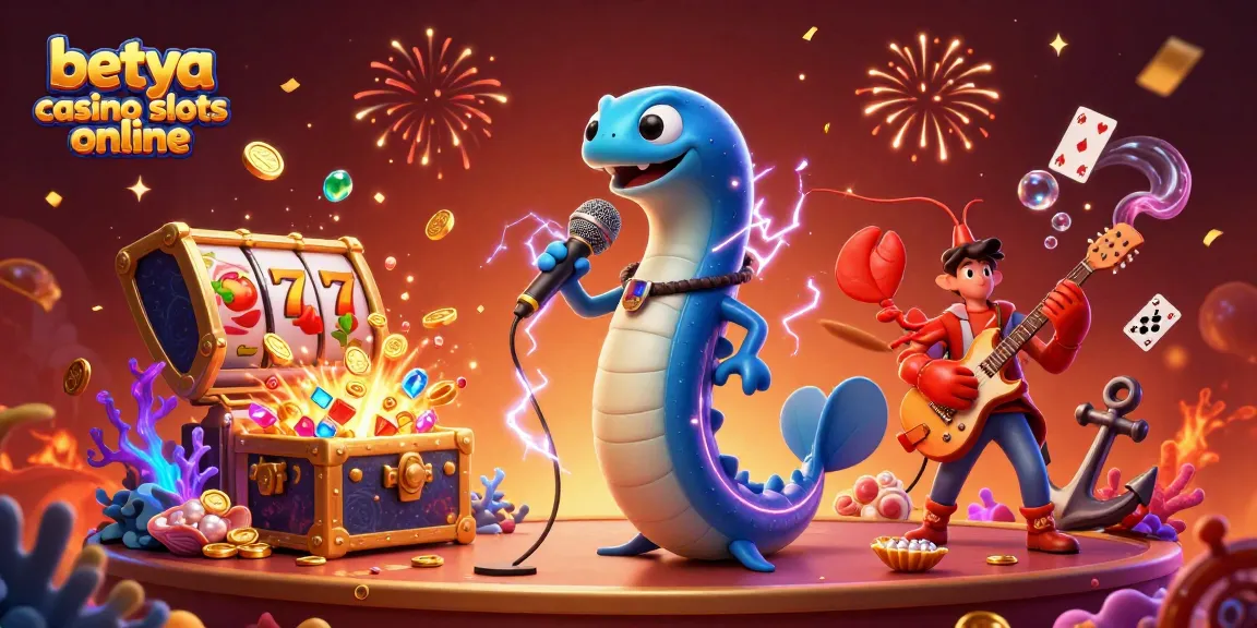 Experience fun with betya casino slots online featuring a vibrant DJ eel and his band celebrating wins.