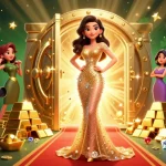 Spin the reels at Hit Club, featuring a glamorous casino scene with treasures and vibrant colors.