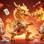Experience gaming excitement at LLWIN with a golden dragon and vivid casino elements illustrating a vibrant online world.