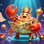 Engage with 789win com in this vibrant casino scene featuring a golden crab emperor and dynamic lottery elements.