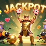 Experience excitement with slot16 in a vibrant casino-themed illustration featuring jackpots and gaming elements.