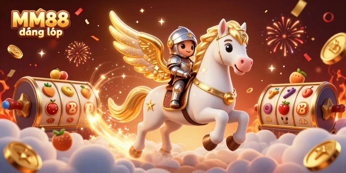 Engage in thrilling gameplay with MM88 đăng nhập featuring dynamic slot reels, vibrant characters, and celebratory effects.