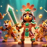 Engage in vibrant gaming with tải go88, featuring immersive 3D illustration of Aztec warriors and casino icons.