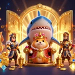 Experience the thrilling world of 84wintv with a vibrant, rich 3D casino illustration featuring a golden hamster king and treasure elements.