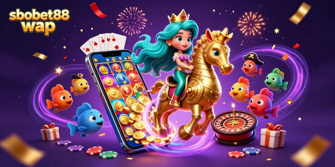 Experience sbobet88 wap with thrilling slot action, a mermaid, and lavish casino elements.