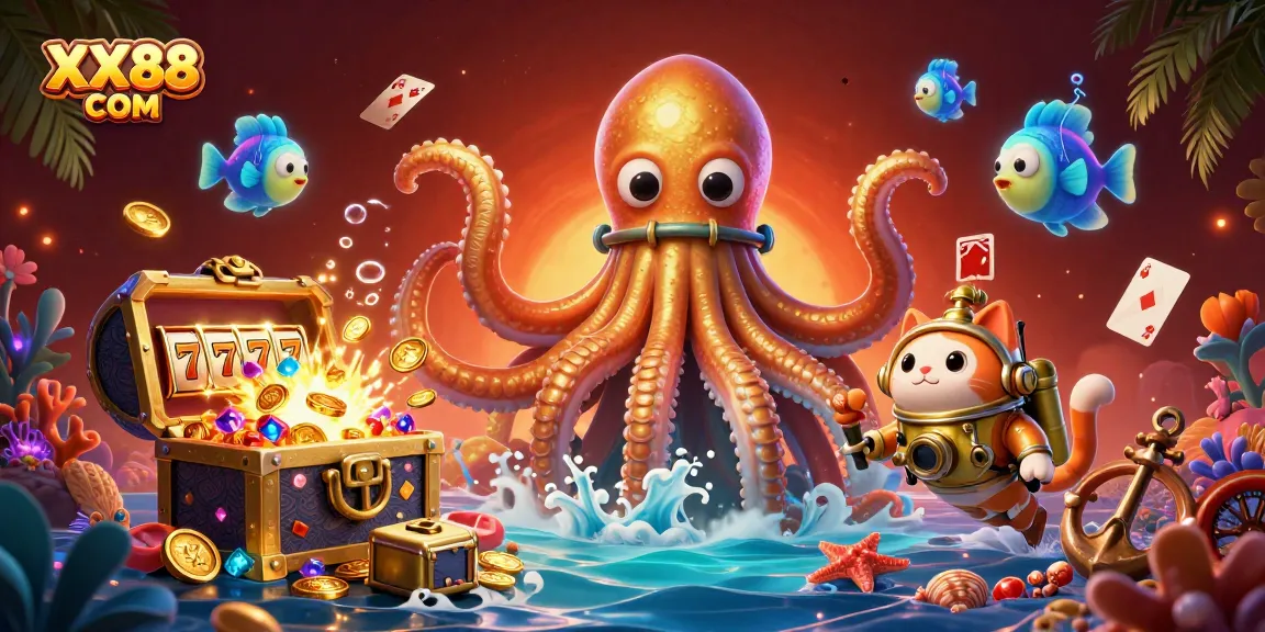 Experience thrilling gameplay at XX88 COM with a vibrant, ultra-detailed casino-themed illustration featuring exciting elements.