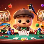Play slots at 789win with colorful characters and exciting casino elements in a vibrant scene.