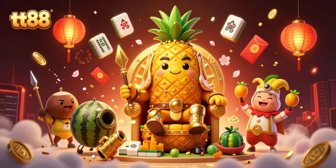 tt88 golden pineapple king entertains players with a vibrant casino scene featuring jackpots and games.
