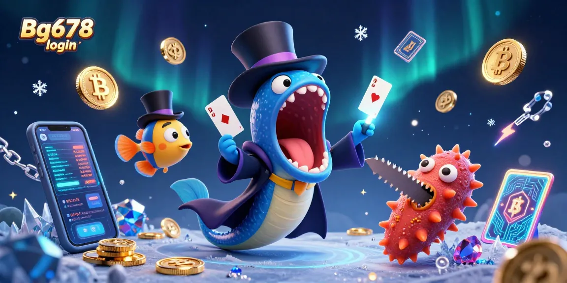 Engage in Bg678 login with animated underwater casino themed characters showing dynamic gaming elements and vibrant visuals.