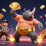 Engage with sbobet mix parlay terpercaya in this vibrant scene with beetles and sports betting elements.